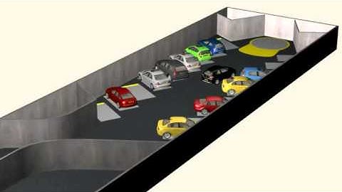 Video render piattaforma rotante di parcheggio 505