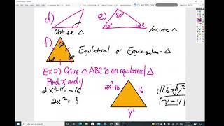 Geometry Honors 5.1 Classifying Triangles