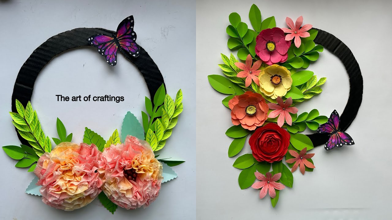 Amazing wall decor paper flowers crafting ideas | easy crafting 