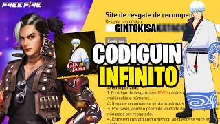 CORRE! COMO RESGATAR GRÁTIS O NOVO CODIGUIN INFINITO DO CONJUNTO GINTOKI SAKATA! 2026 FREE FIRE ff