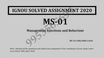 MS-01 Solved Assignment 2019-20