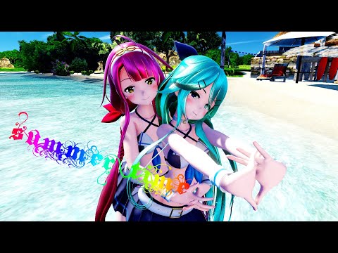 【MMD艦これ】 summertime - cham式 山風&江風 【4K】 (Sub. JP. EN. CH.)