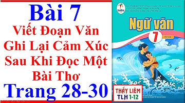 Ngữ Văn 7 Bài 7 | Viết Đoạn Văn Ghi Lại Cảm Xúc Sau Khi Đọc Một Bài Thơ | Trang 28 - 30 | Cánh Diều