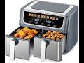 DUMOS 10-in-1 Air Fryer 9.5 QT, Large Airfryer with with 2 Independent Frying Baskets, Sync Finish