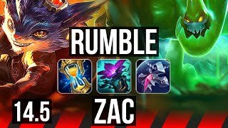 RUMBLE vs ZAC (TOP) | 7 solo kills, Rank 10 Rumble | BR Challenger | 14.5