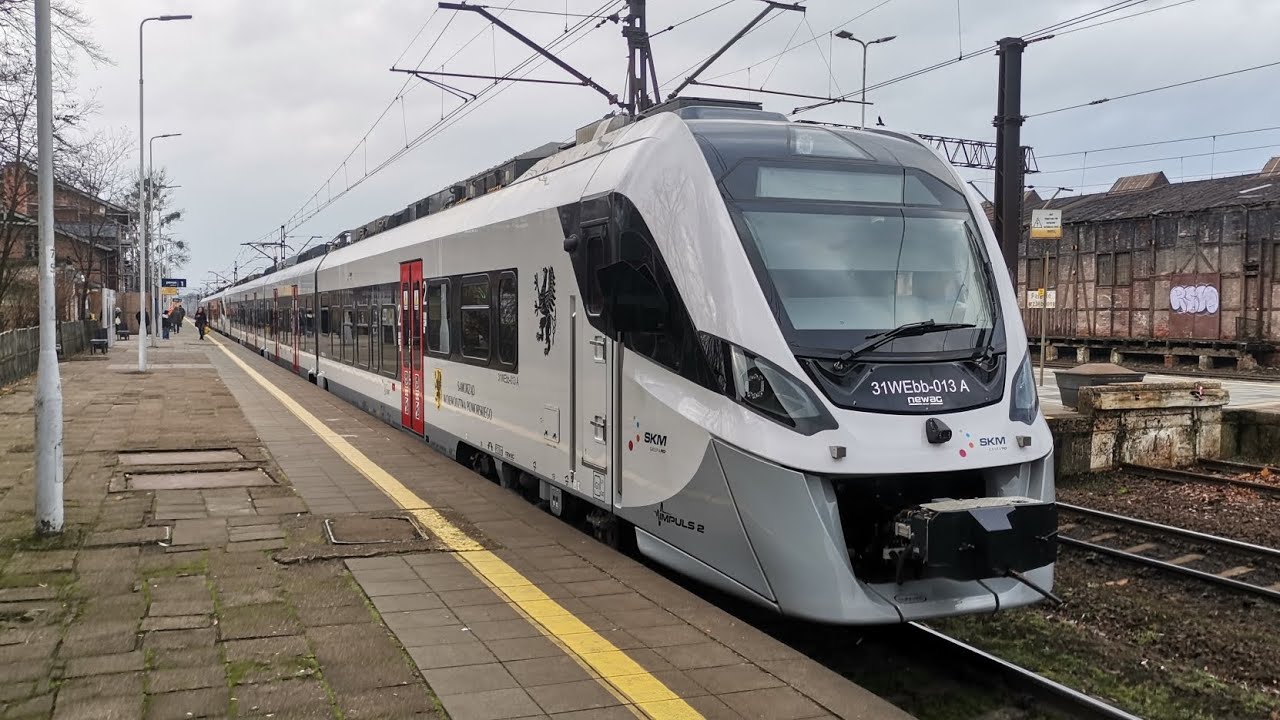 SKM Trójmiasto Cała linia S1 kierunek Gdańsk Śródmieście NEWAG 31WEbb #31WEbb-013+#31WEbb-014