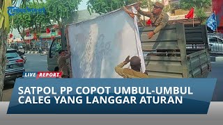 Bawaslu Surabaya Bersama Satpol PP Tertibkan Puluhan Alat Peraga Kampanye yang Langgar Aturan
