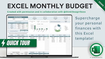 How to Track your Money - Monthly Budget Excel Spreadsheet - Quick Tour