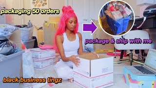 PACKAGE 50 ORDERS WITH ME! | ENTREPRENEUR LIFE VLOG 💕| HOW I PACK & SHIP ORDERS📦 | Localblackchild