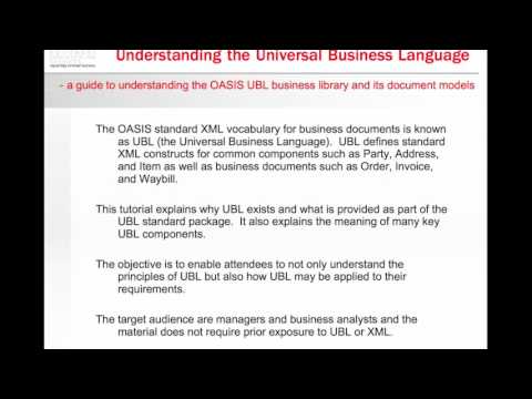 Universal Business Language (UBL)Overview