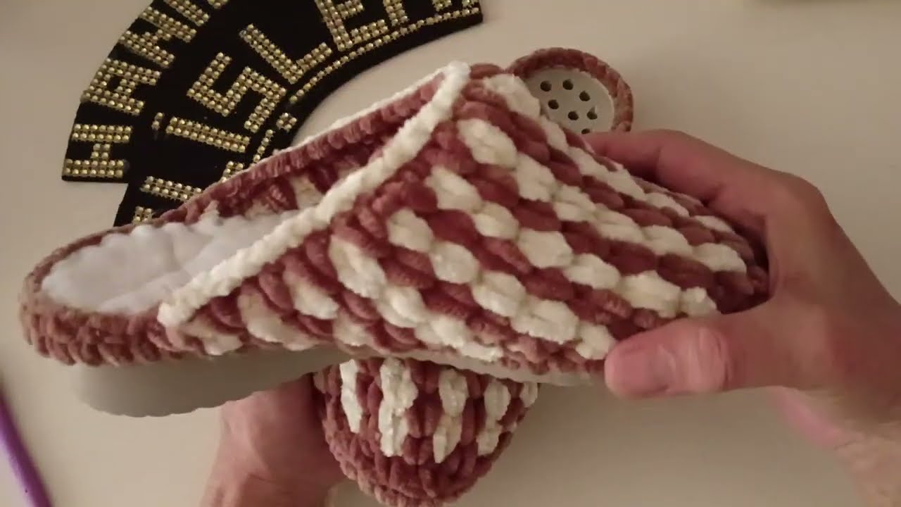 360- kadife ip ile ev terliği yapılışı