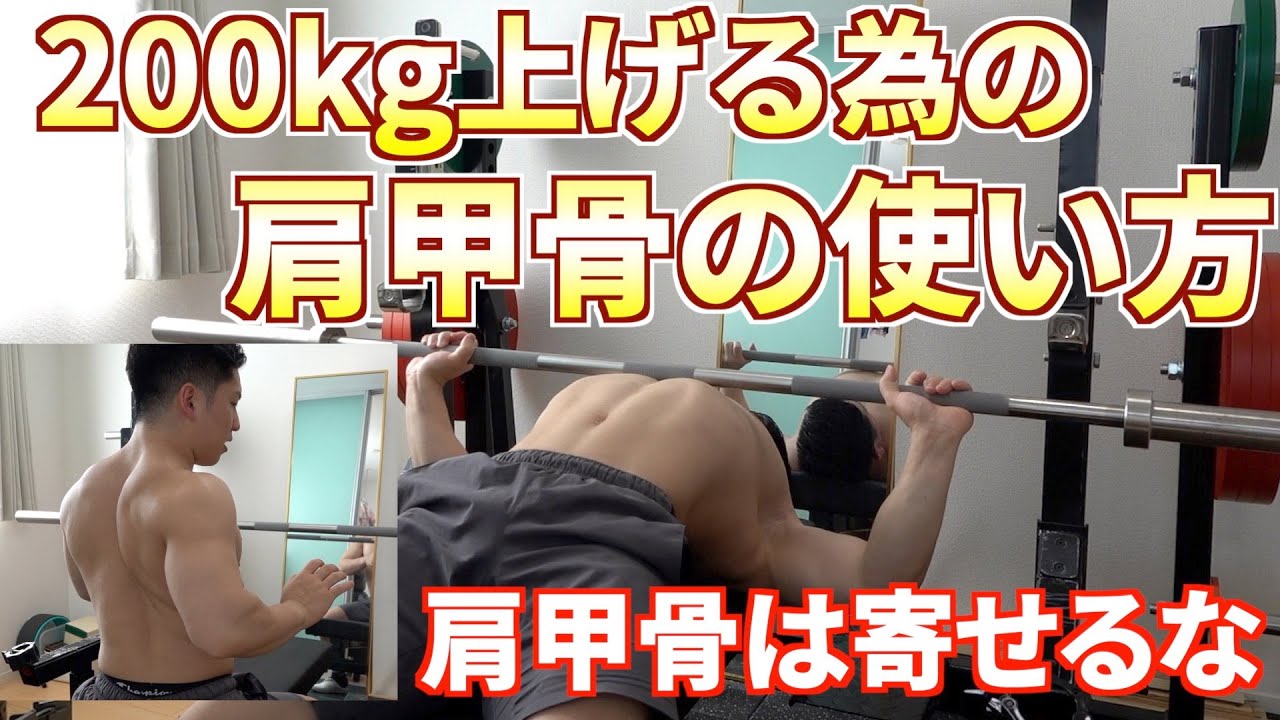 【ベンチプレス】200kg上げる為の肩甲骨の使い方講座