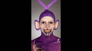 Teletubbies Tinky-Winky makeup transformation