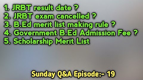 JRBT Results Cancelled ? | Sunday Q&A Episode 19
