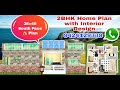 36×40 House Plan (2BHK + Puja Room + Porch. & Stairs) हिंदी में