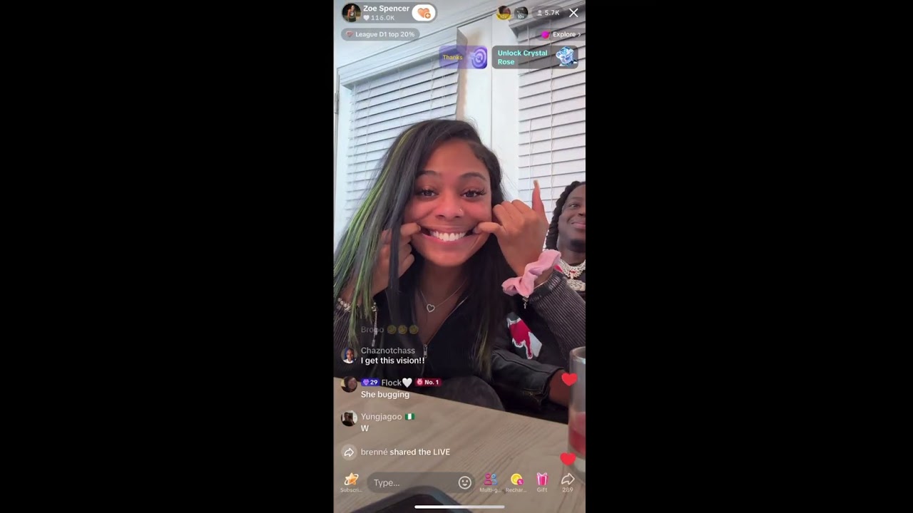 Peezy and Zoe Spencer on live stream