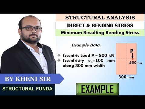 EX 01 | STRESS CALCULATION | RECTANGULAR SECTION | ECCENTRIC LOADING