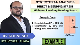 EX 01 | STRESS CALCULATION | RECTANGULAR SECTION | ECCENTRIC LOADING