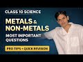 Metal and Non Metal Revision through Questions | Class 10 | Prashant Kirad