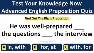 Test Your Knowledge Now | Advanced English Preposition Quiz | English Test Mastery #preposition