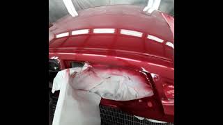 دهان سقف سيارة لون احمر ناري دهان سيارة داخل الفرن car painting سقف سيارة #shorts