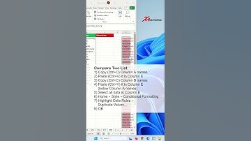 How to compare two lists to find missing values WITHOUT FORMULA in excel - Excel Tips and Tricks