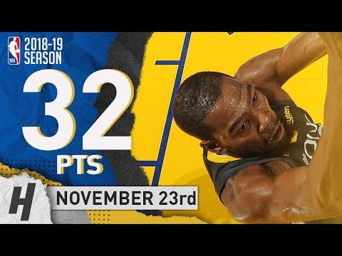 Kevin Durant Full Highlights Warriors vs Blazers 2018.11.23 - 32 Pts, 7 Ast, 8 Rebounds!