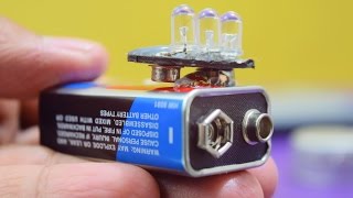 How To Make A Portable LED Flashlight - 9v Battery Hack