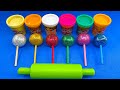 Satisfying video | Making Shapes with Glitter Play Doh Lolipops Asmr