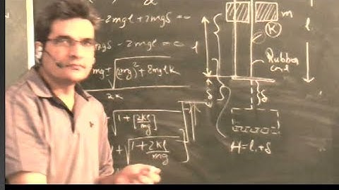 extension in string due to falling mass solution to irodov problem 1.139 physics for class 12
