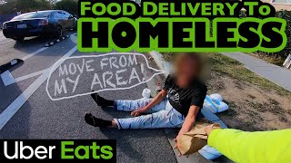 Food Delivery to a HOMELESS -Uber Eats Bike Delivery in LA County Long Beach California (Part 14)