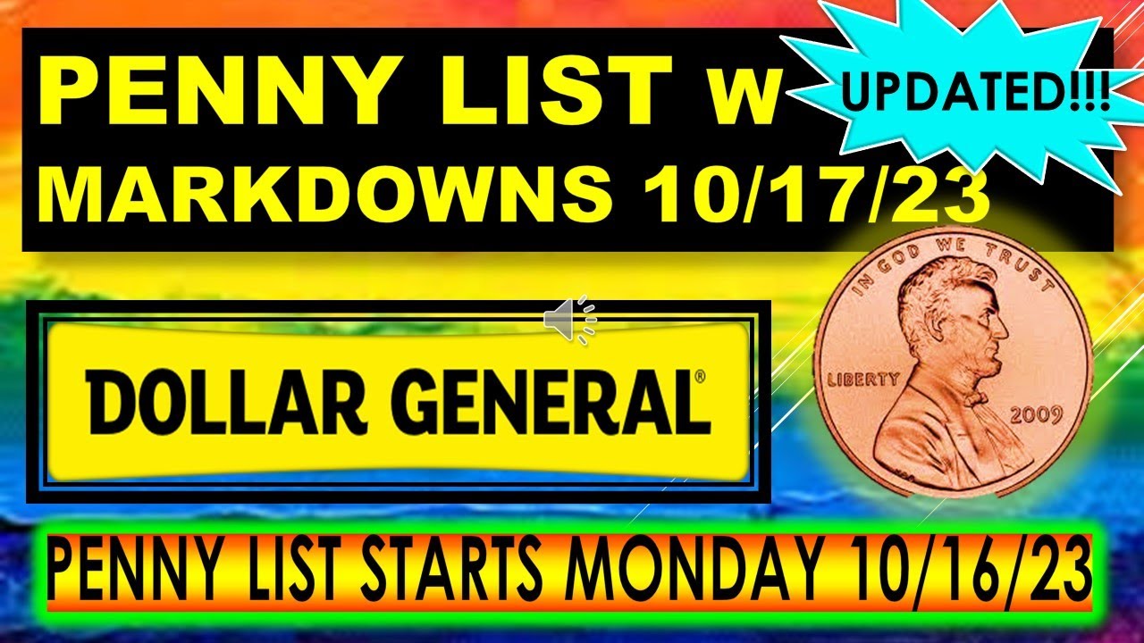 Dollar General Updated Penny List 10 16 23 W Markdowns 17 You