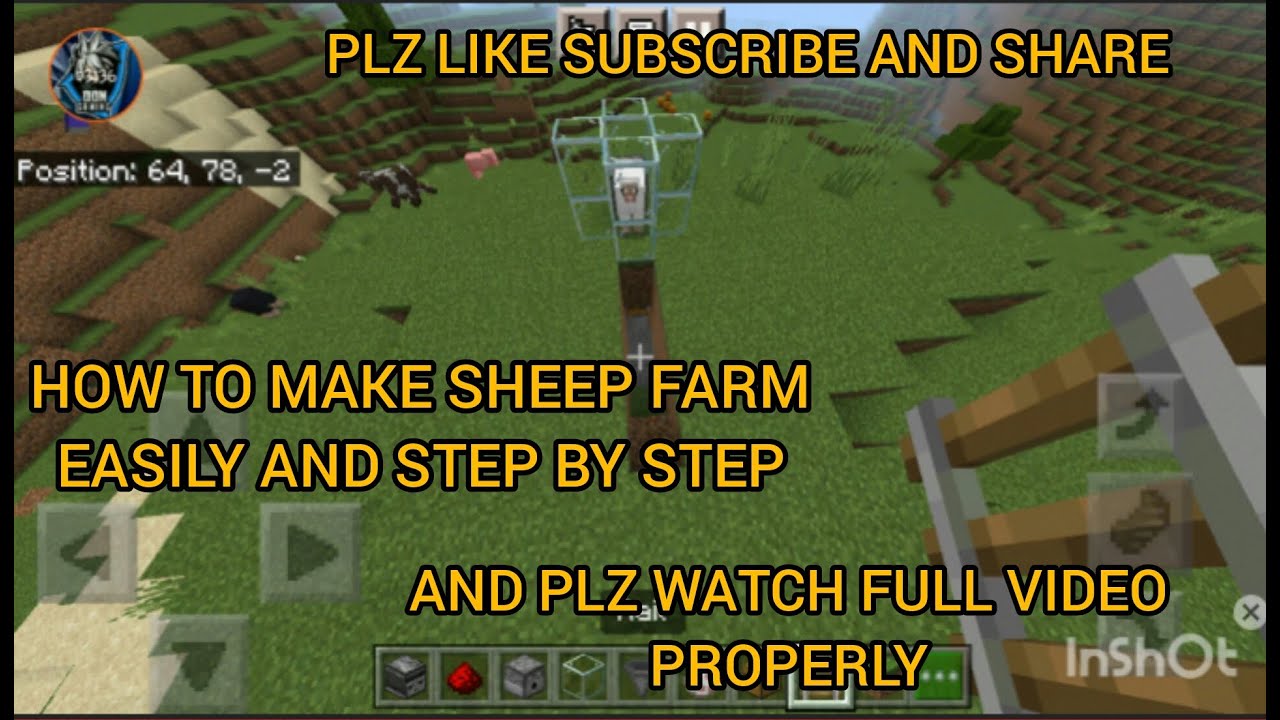 How to make sheep Farm in minecraft Tutorial | step by step and easily ...
