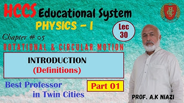Introduction I Definitions I Ch.5  (Part - 01) | Prof. A.K NIAZI | LEC # 30