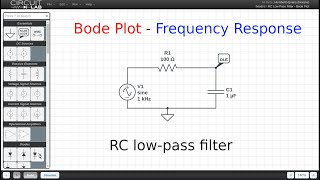 Bode Plot [Frequency Response] of RC Low-Pass Filter - Circuit Simulator (CircuitLab)