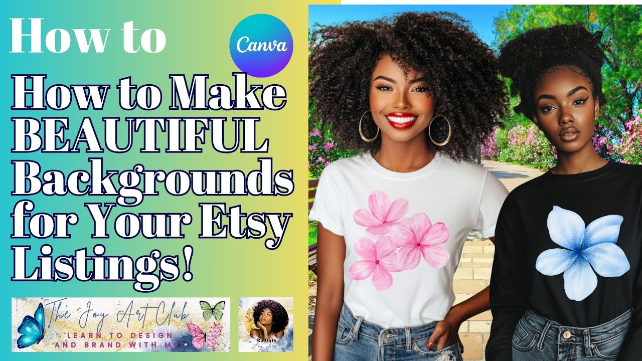 Canva Tutorial - How to Make Cool Backgrounds For Your Etsy Listings in ...