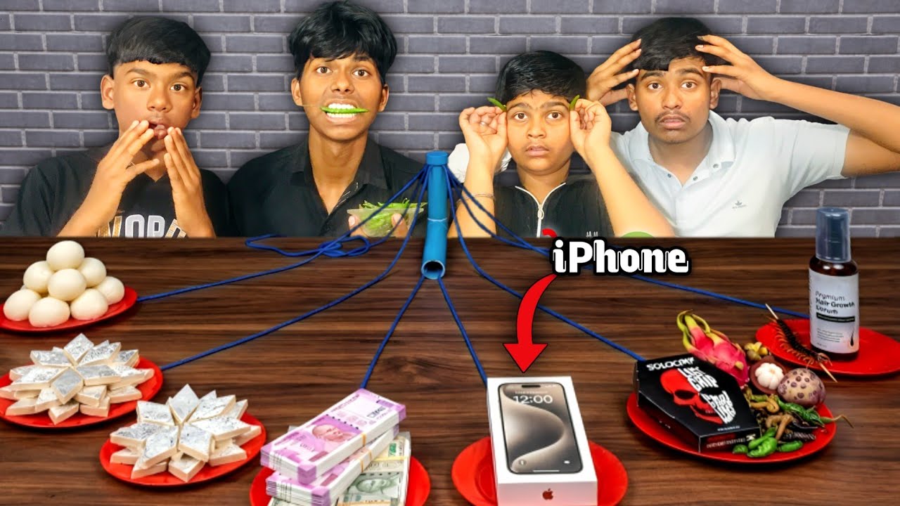 Pull The String Challenge | Eat Weird Food 🤢 - YouTube