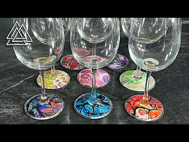 Acrylic Pour Functional Stemmed Wine Glass - Drinkware - Pour Me -  Functional Abstract Art Pieces