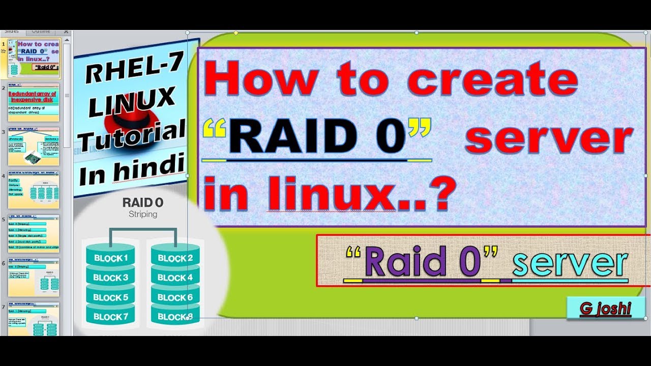 How to create Raid 0 server in Rhel-7 linux in hindi - YouTube