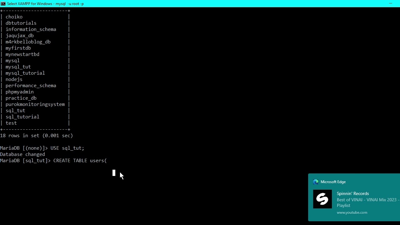 [BISAYA TUTORIAL] - HOW TO CREATE TABLE | XAMPP CONTROL PANEL | MYSQL | SQL | PART 4
