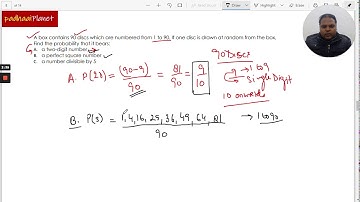 A box contains 90 discs which are numbered from 1 to 90  If one disc is drawn at random from the box
