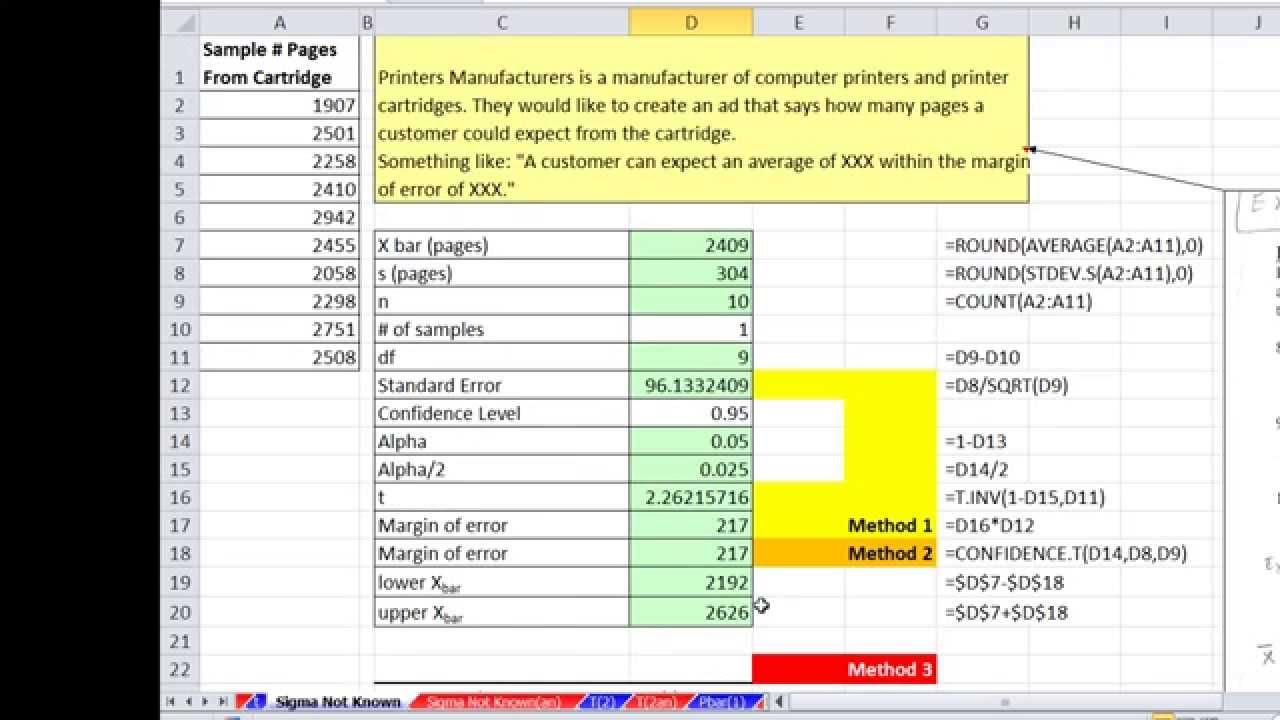 list of statistical analysis in excel programs