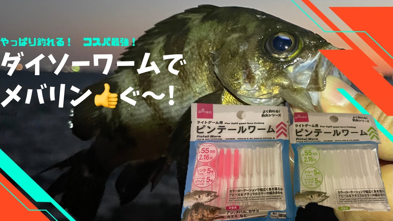 ダイソーワームで千葉 東京湾 内房で釣り アジングでメバルが釣れたよ Youtube