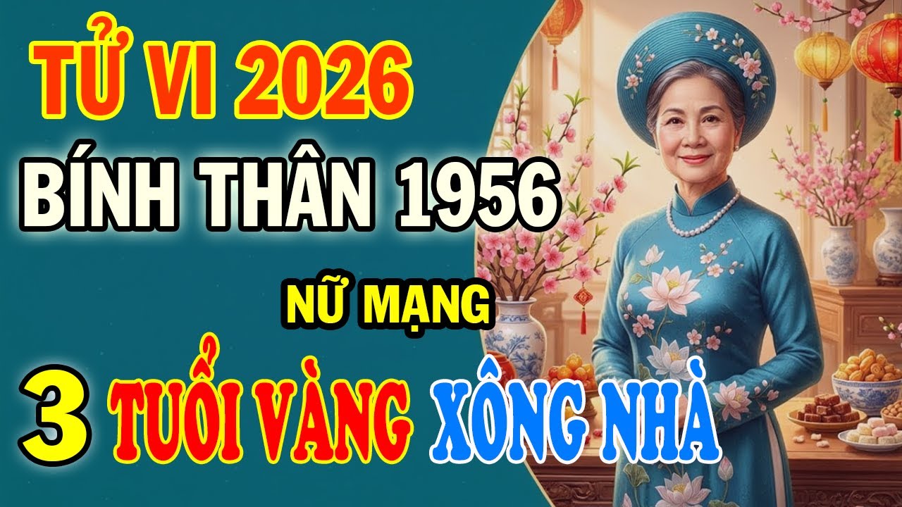 BÍNH THÂN 1956 NỮ MẠNG Năm 2026: Lời Tiên Tri Rúng Động! Bí Mật 3 Tuổi Xông Nhà Mở Đại Lộc