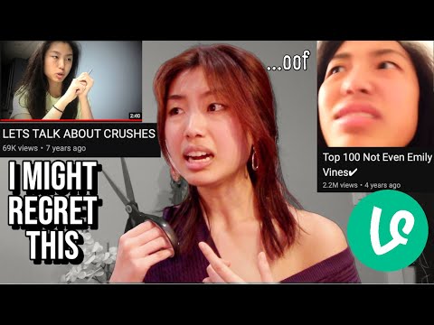 reacting to my old videos and punishing myself when i cringe