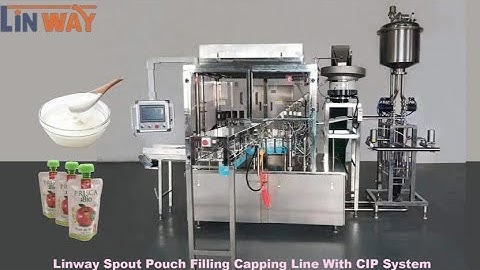 Linway CIP 2 4 6 Head Spout Bag Filling Capping machine for Milk Yogurt Juice #spoutpouch #bagfill