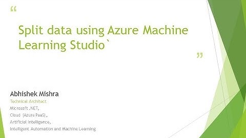 Split data using Azure Machine Learning Studio