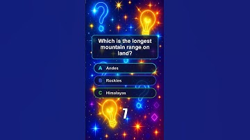 🌍 Geography Trivia: Which is the longest mountain range on land? 🧭 Dive In & Test Your Knowledge! 😊