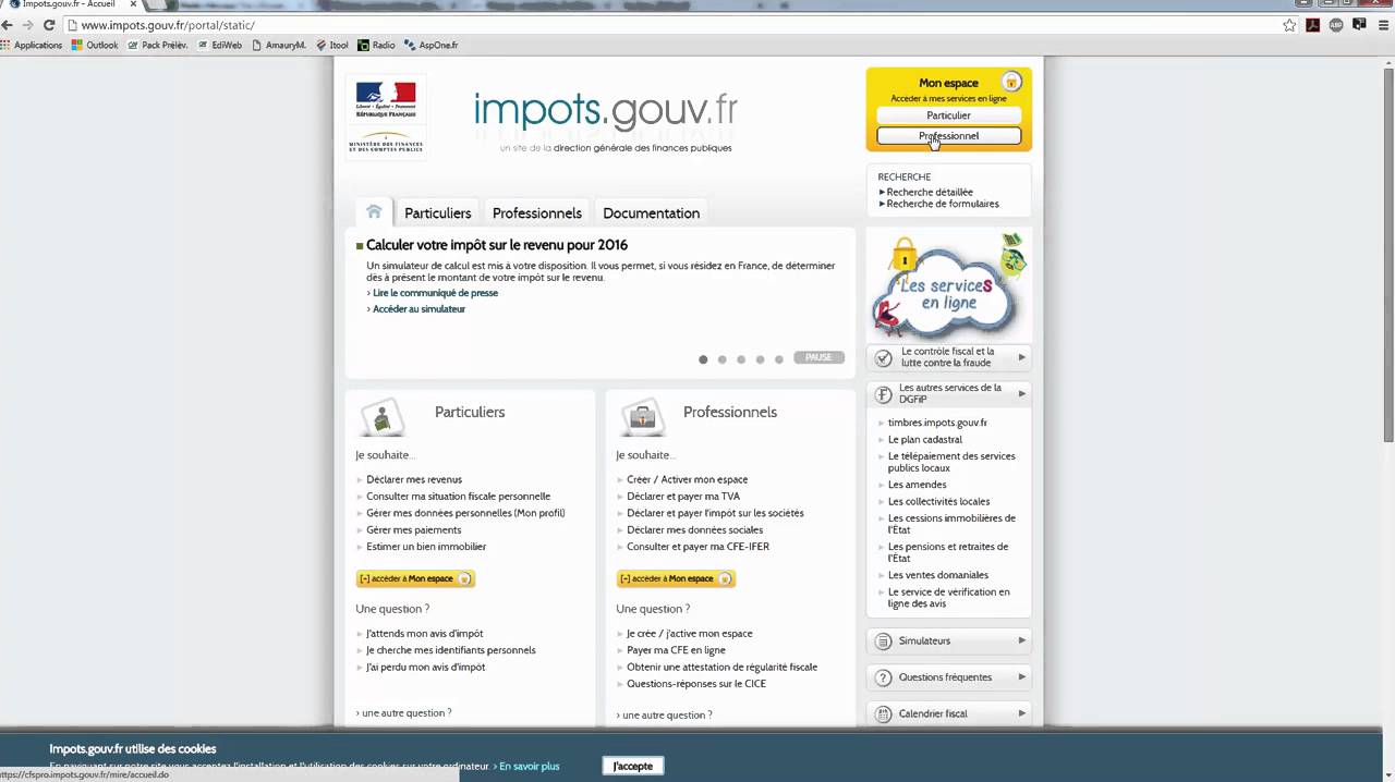impots gouv fr espace professionnel