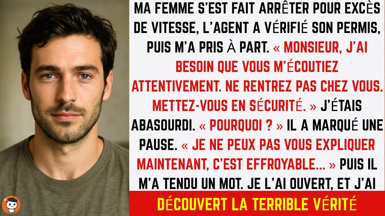 Le policier a vérifié le permis de conduire de ma femme… puis m’a glissé un mot qui a tout détruit